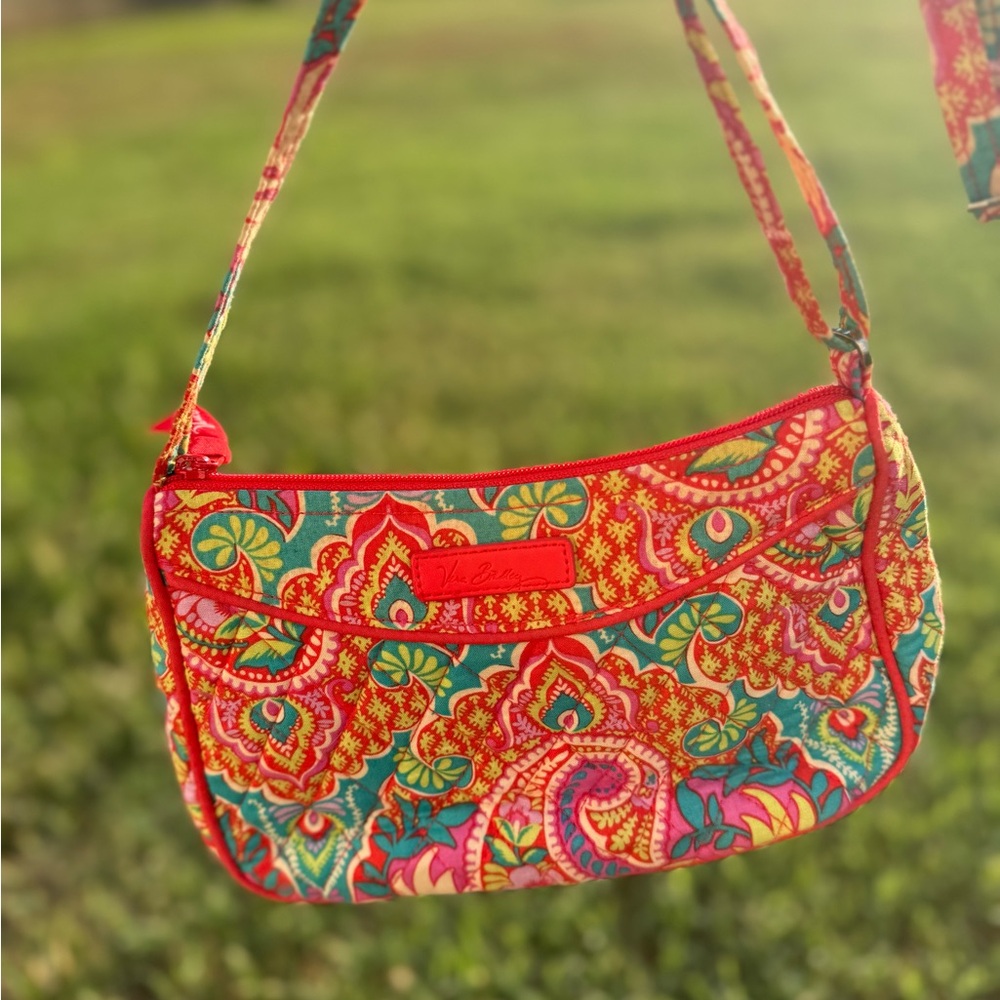 Vera Bradley Paisley in Paradise Crossbody purse Orange Multi color bright bag
